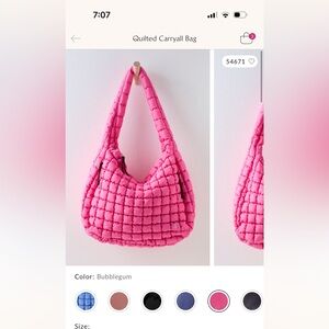 Free People Quilted Carryall Bag
